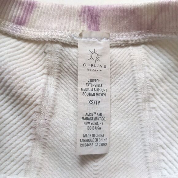 Offline Aerie Sports Bra Womens XS Pink Tie Dye Crop Tank Gym Workout Yoga Run - Picture 2 of 8